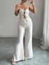 'Ari' Cutout Button Cami and Wide Leg Pants Set - Celes Fashion